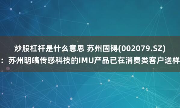 炒股杠杆是什么意思 苏州固锝(002079.SZ)：苏州明皜传感科技的IMU产品已在消费类客户送样